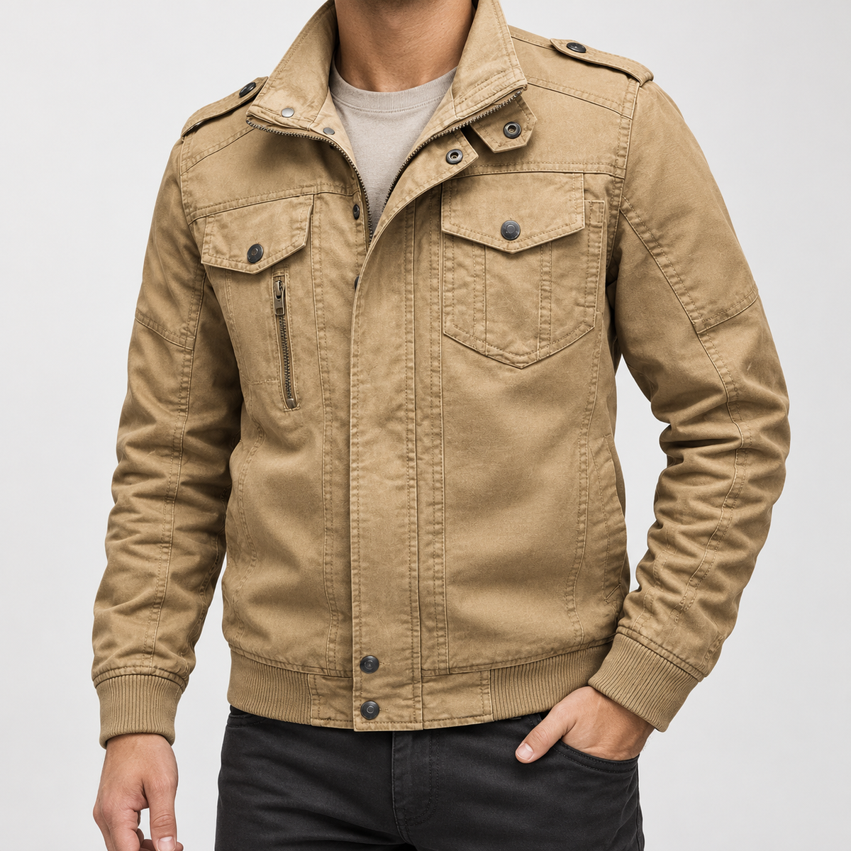 Brando Military Jacket - Khaki