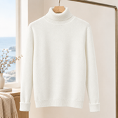 Emilio Turtleneck Sweater - White High Collar