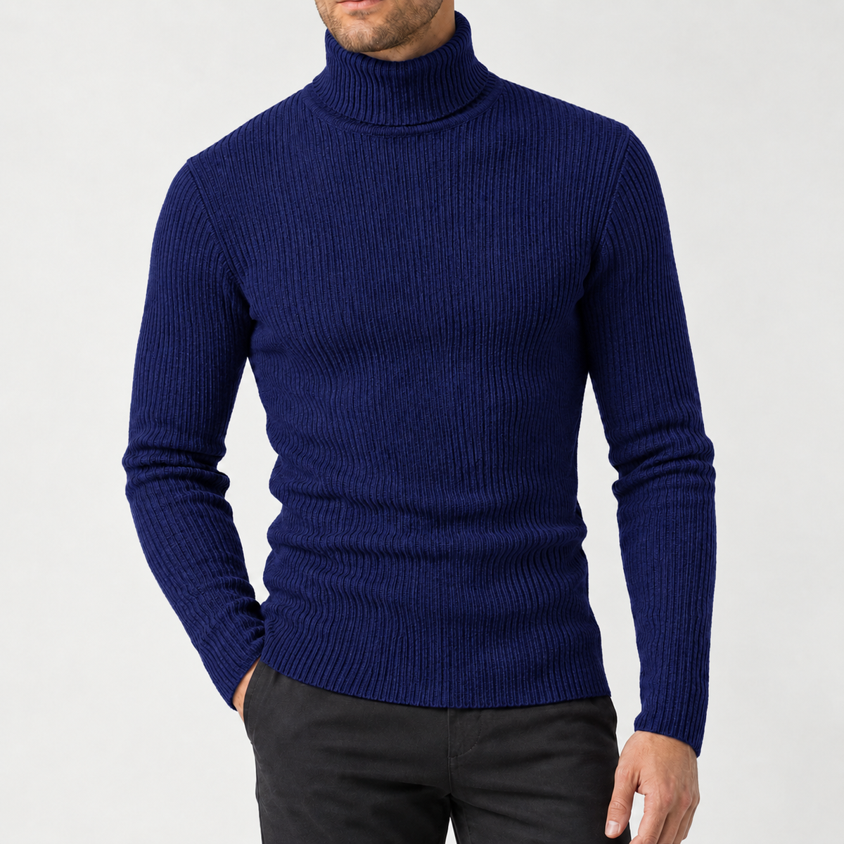 Oliver Ribbed Sweater - Navy Blue