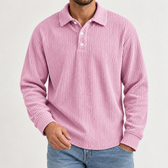 Cosimo Ribbed Polo Shirt - Pink