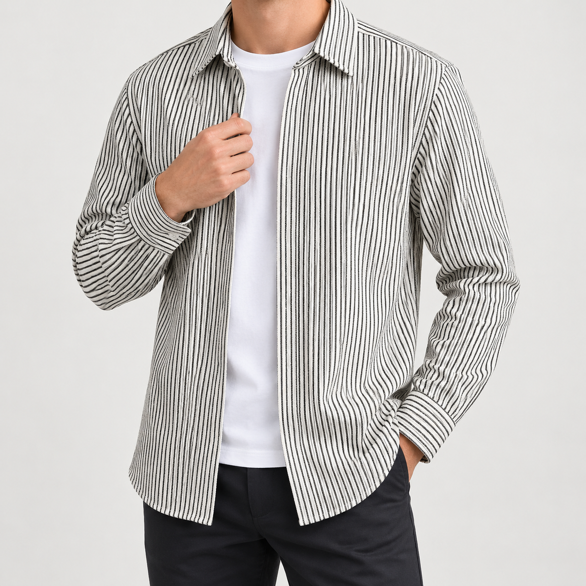 Finlay Striped Shirt - Black