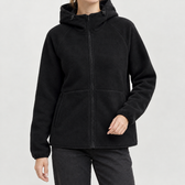 Rosanne Hooded Fleece Jacket - Black