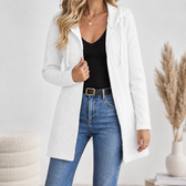 Victoire Cable Panel Hoodie - White
