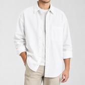 Emil Relaxed Overshirt - White