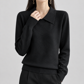 Polina Point Collar Sweater - Black