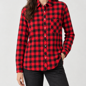 Azzurra Plaid Shirt - Red Large Plaid