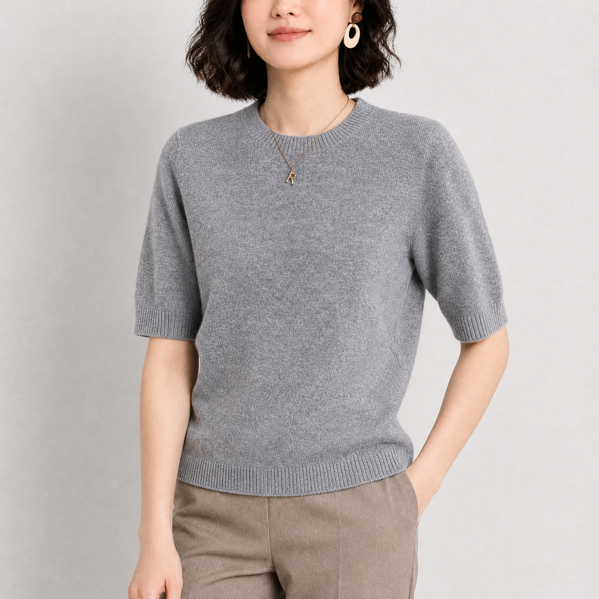 Sienna Crew Neck Sweater - Gray