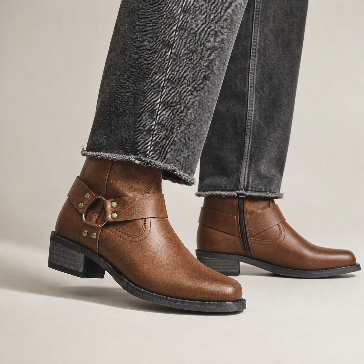 Valente Harness Boots - Brown
