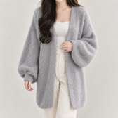 Marilena Longline Knit Cardigan - Light Gray
