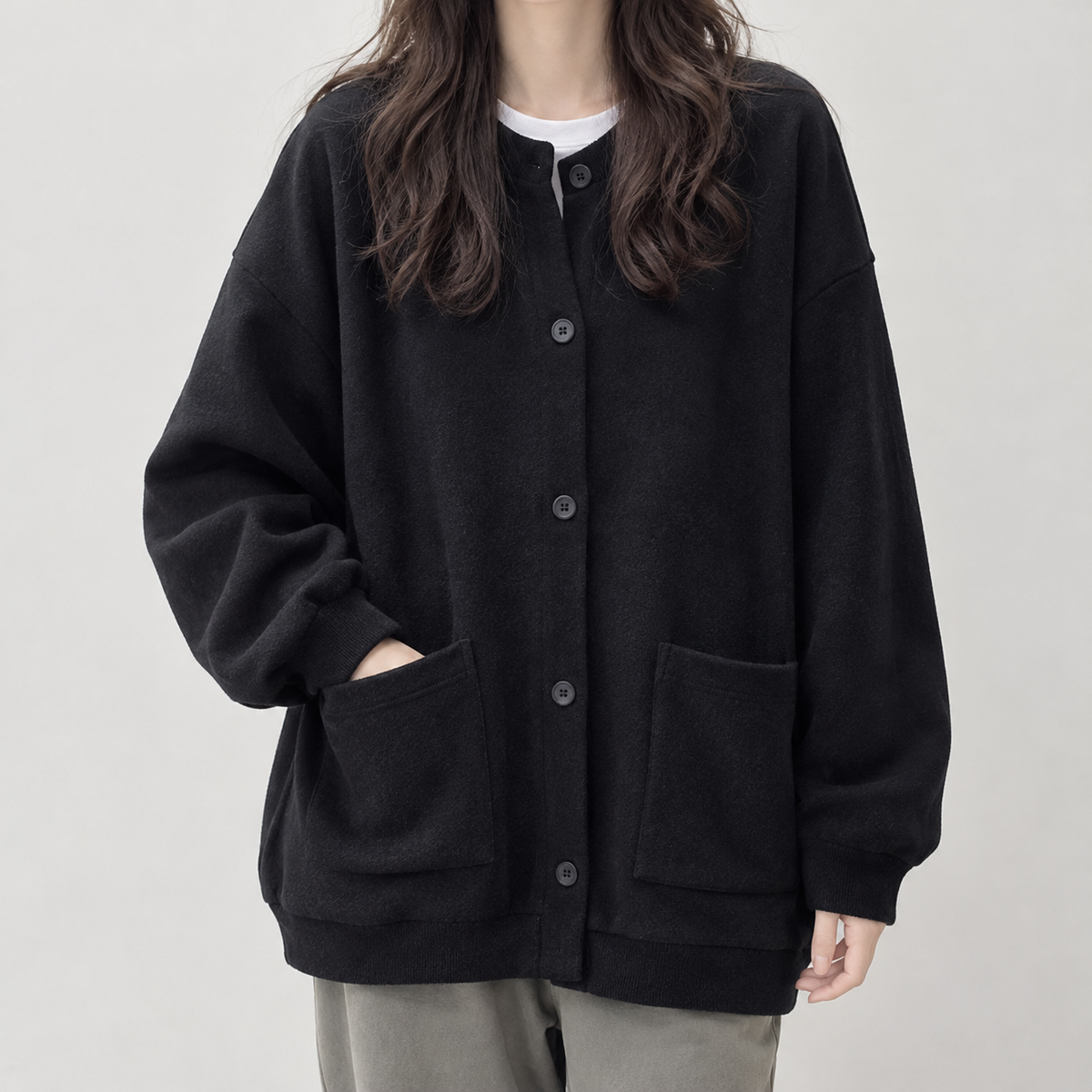 Dorien Relaxed Cardigan - Grey