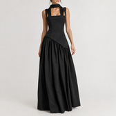 Majken Asymmetric Maxi Dress - Black