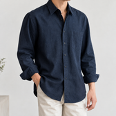 Theo Relaxed Shirt - Dark Blue