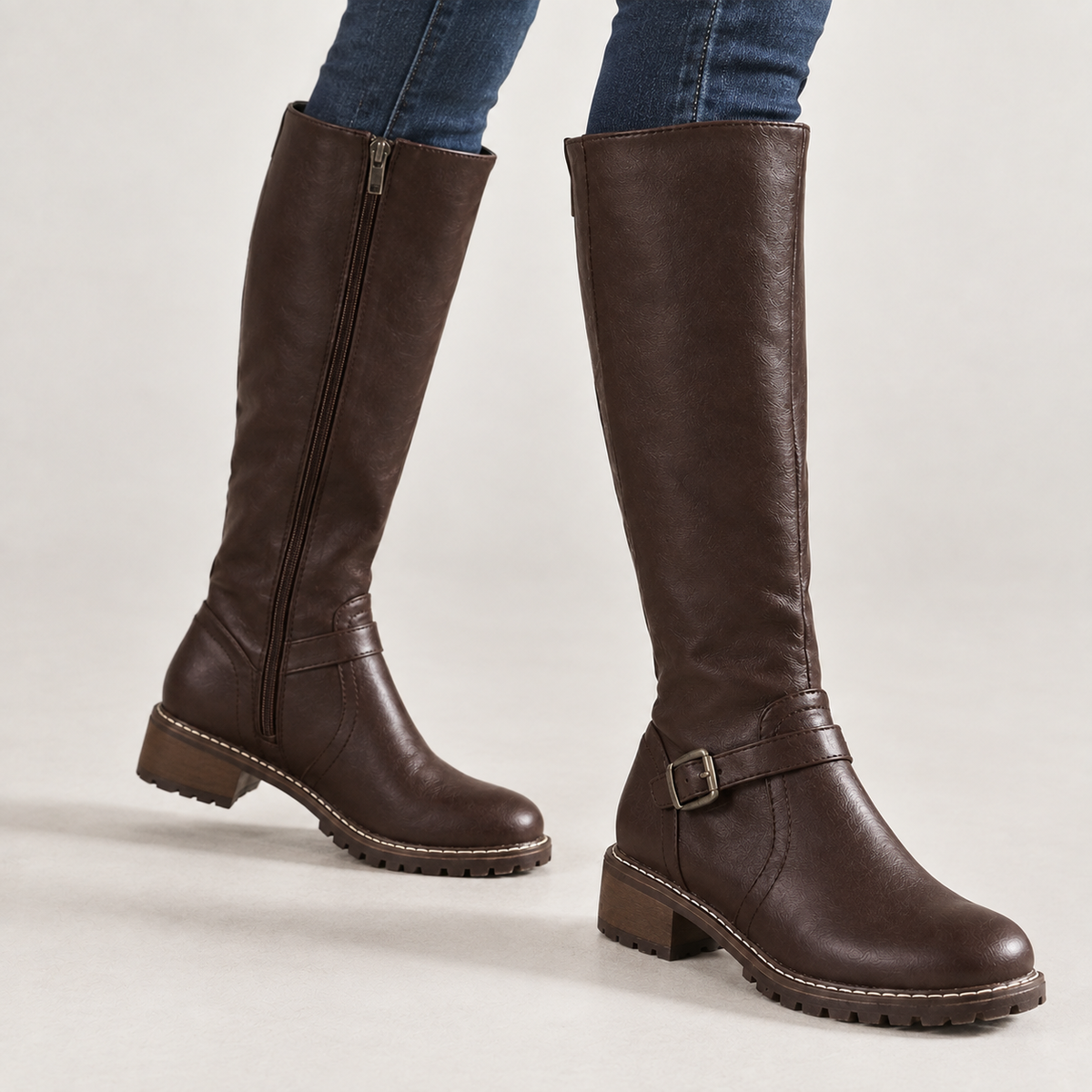 Roncalli Buckle Boots - Dark Brown