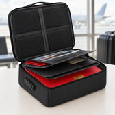Arnar Lockable Document Organizer - Three-layer Black Lock