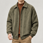 Borgar Suede Bomber Jacket - Green