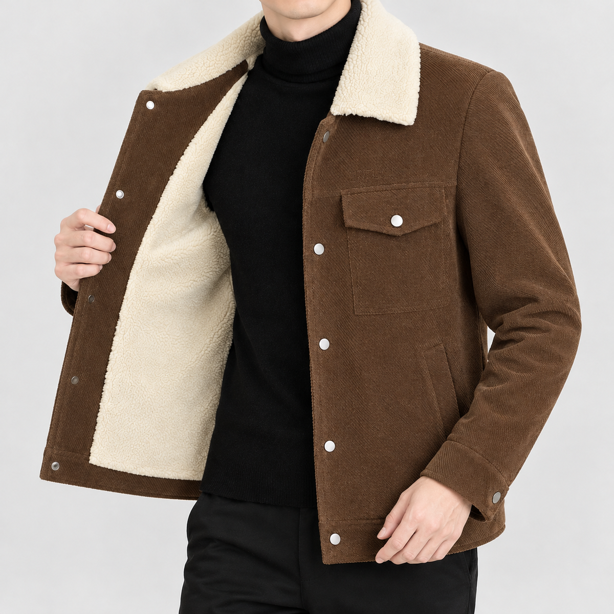Nelson Sherpa Collar Jacket - Brown