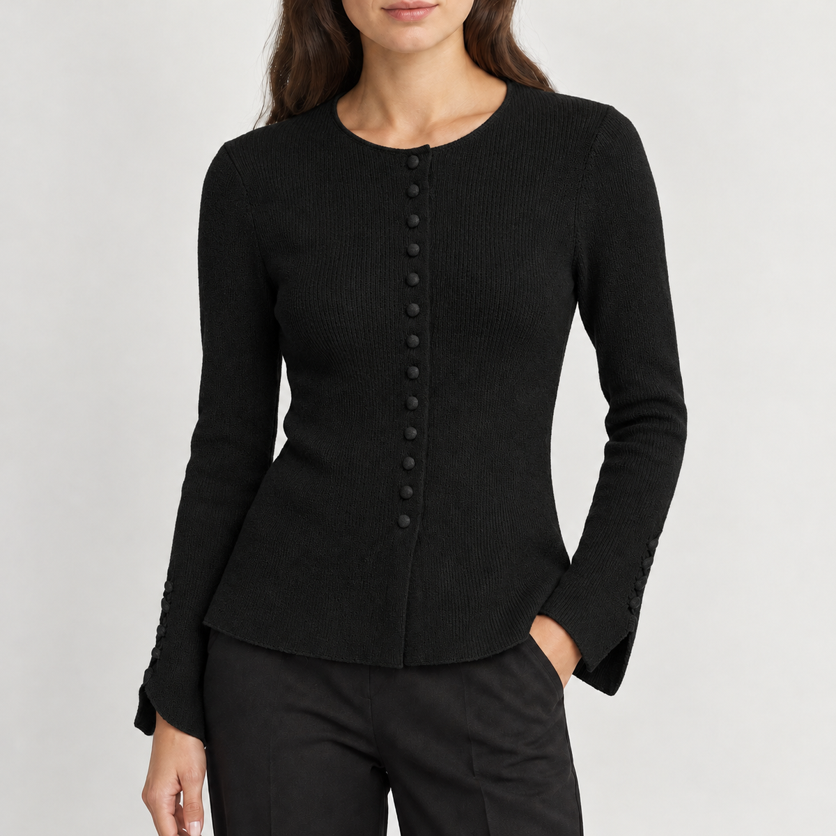 Ulrikke Ribbed Cardigan - Black