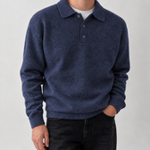 Arnaldur Polo Sweater - Denim Blue