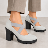 Birte Cross Strap Heels - Off White