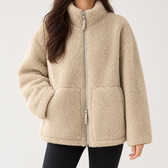 Vilma Teddy Zip Jacket - Khaki