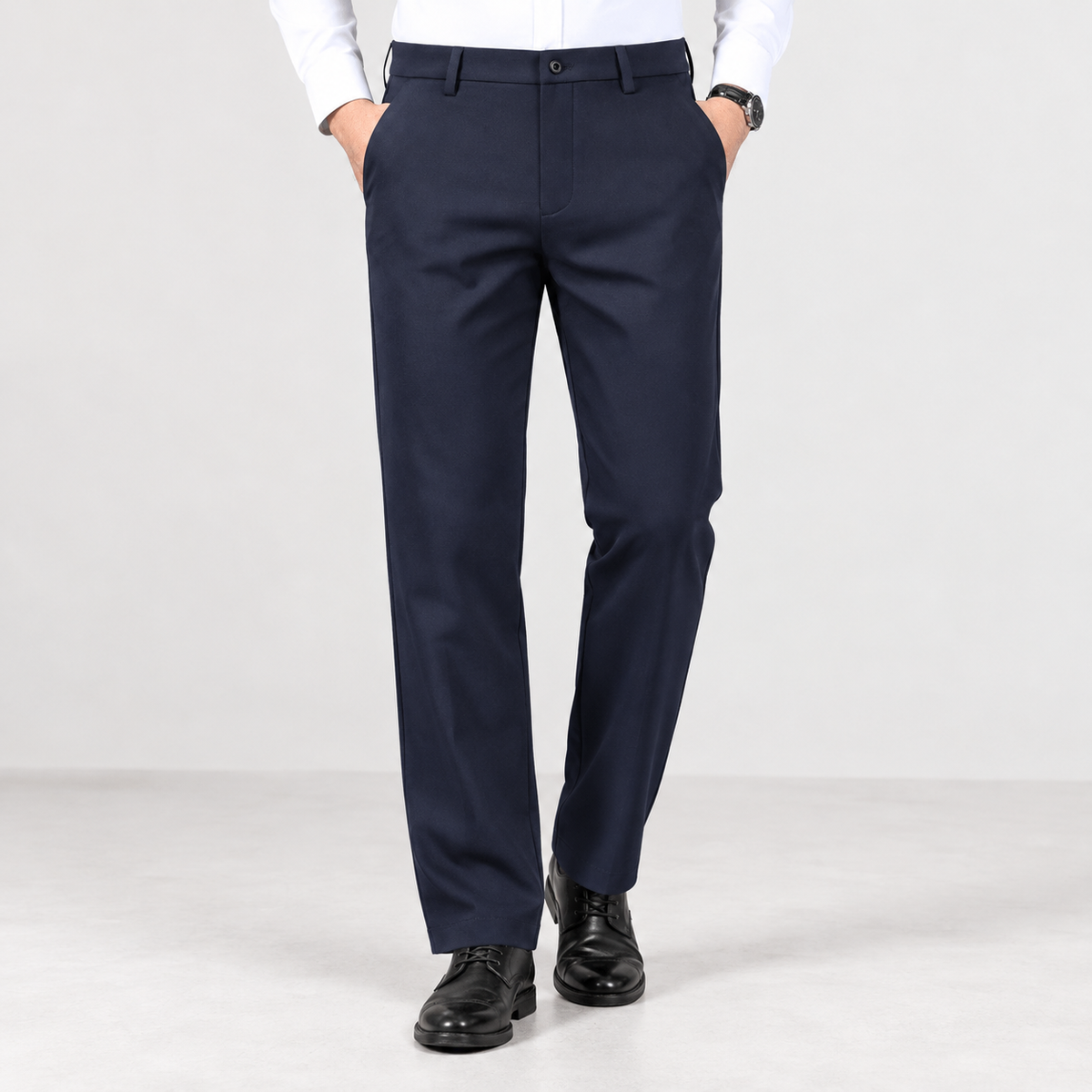Amund Straight Leg Pants - Navy Blue