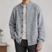 Bengt Stand Collar Cardigan - Light Gray