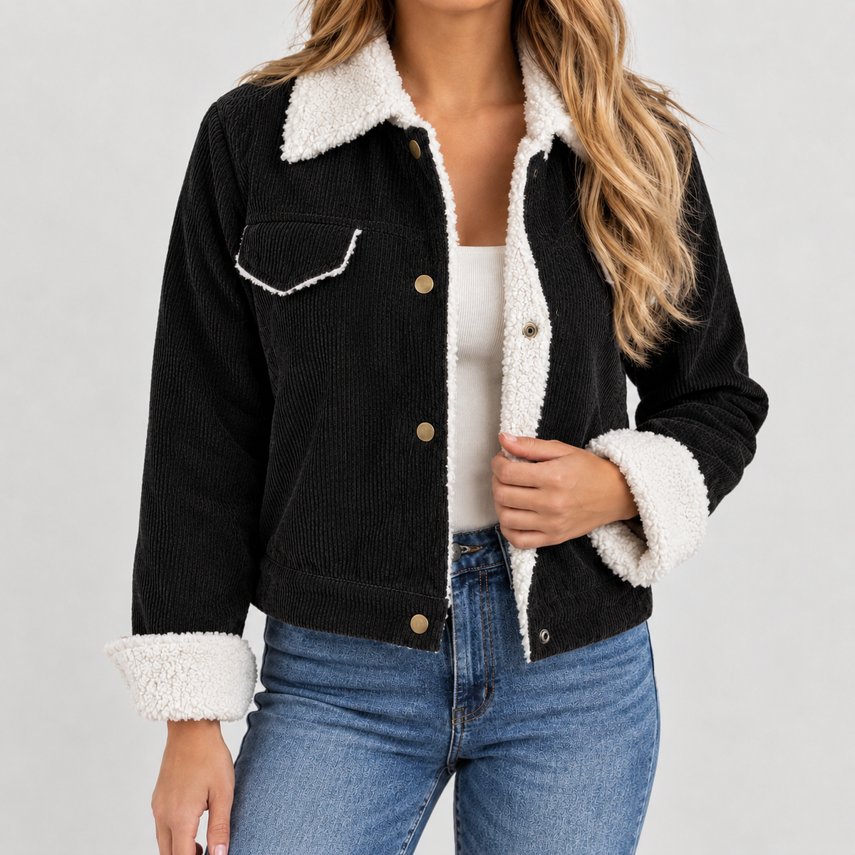 Clemenza Corduroy Jacket - Black