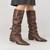 Carolina Buckle Boots - Brown