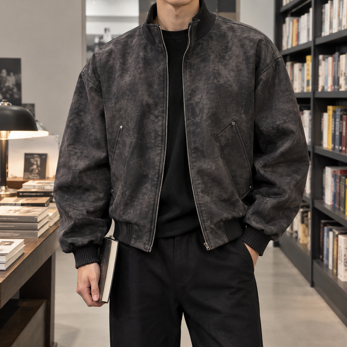Arturo Stand Collar Jacket - Black