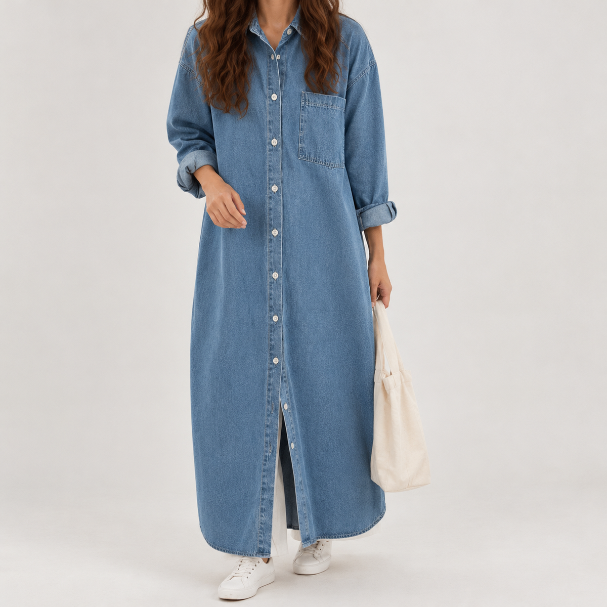 Ulrika Denim Shirt Dress - Denim Blue