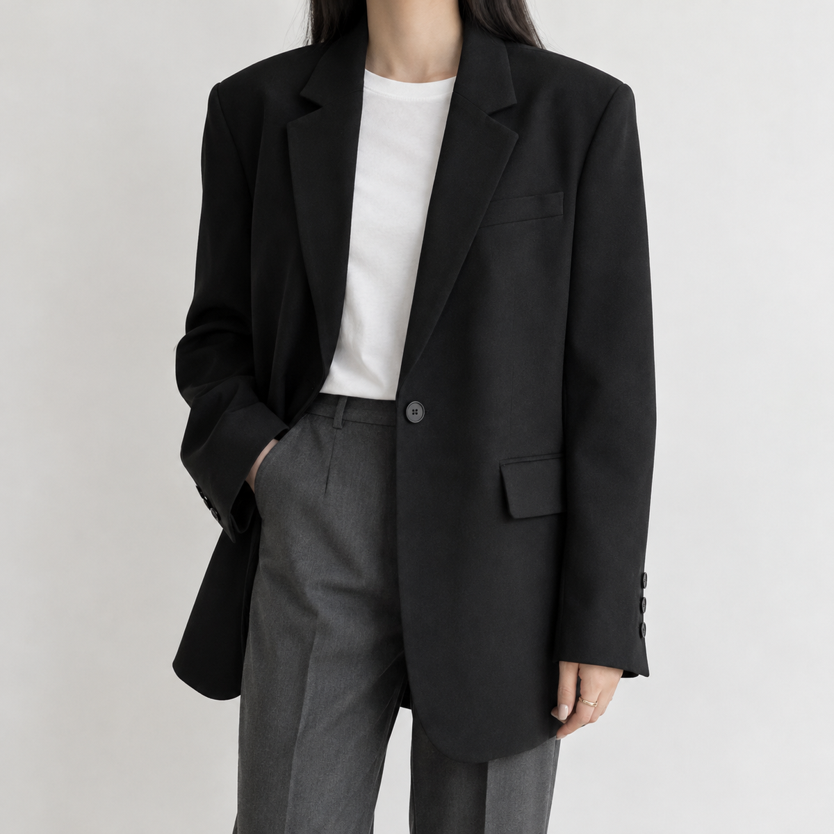 Angelika Relaxed Blazer - Black