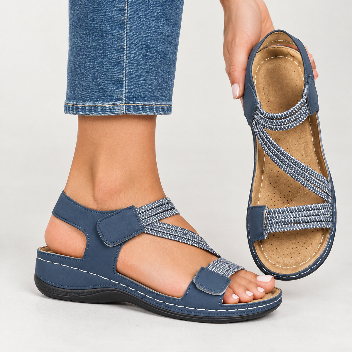 Victorine Strappy Wedge Sandals - Off White