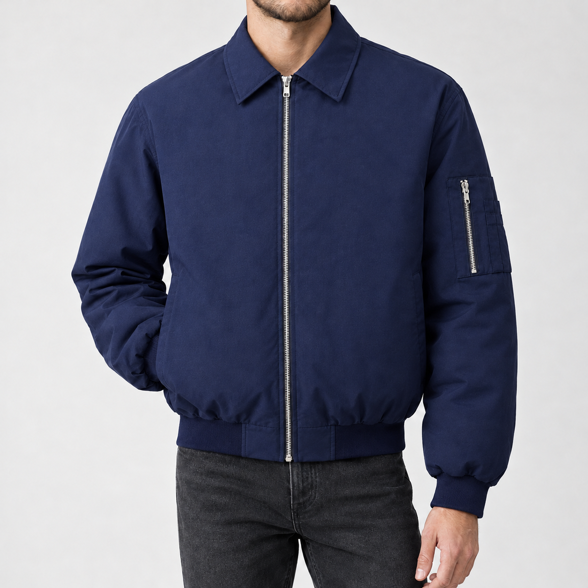 Isidore Bomber Jacket - Navy Blue