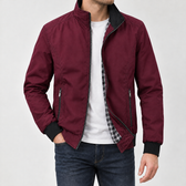 Ingimundur Stand Collar Jacket - Red Black