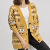 Kristel Patterned Cardigan - Yellow
