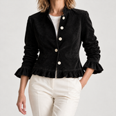 Ellinor Ruffle Hem Jacket - Black