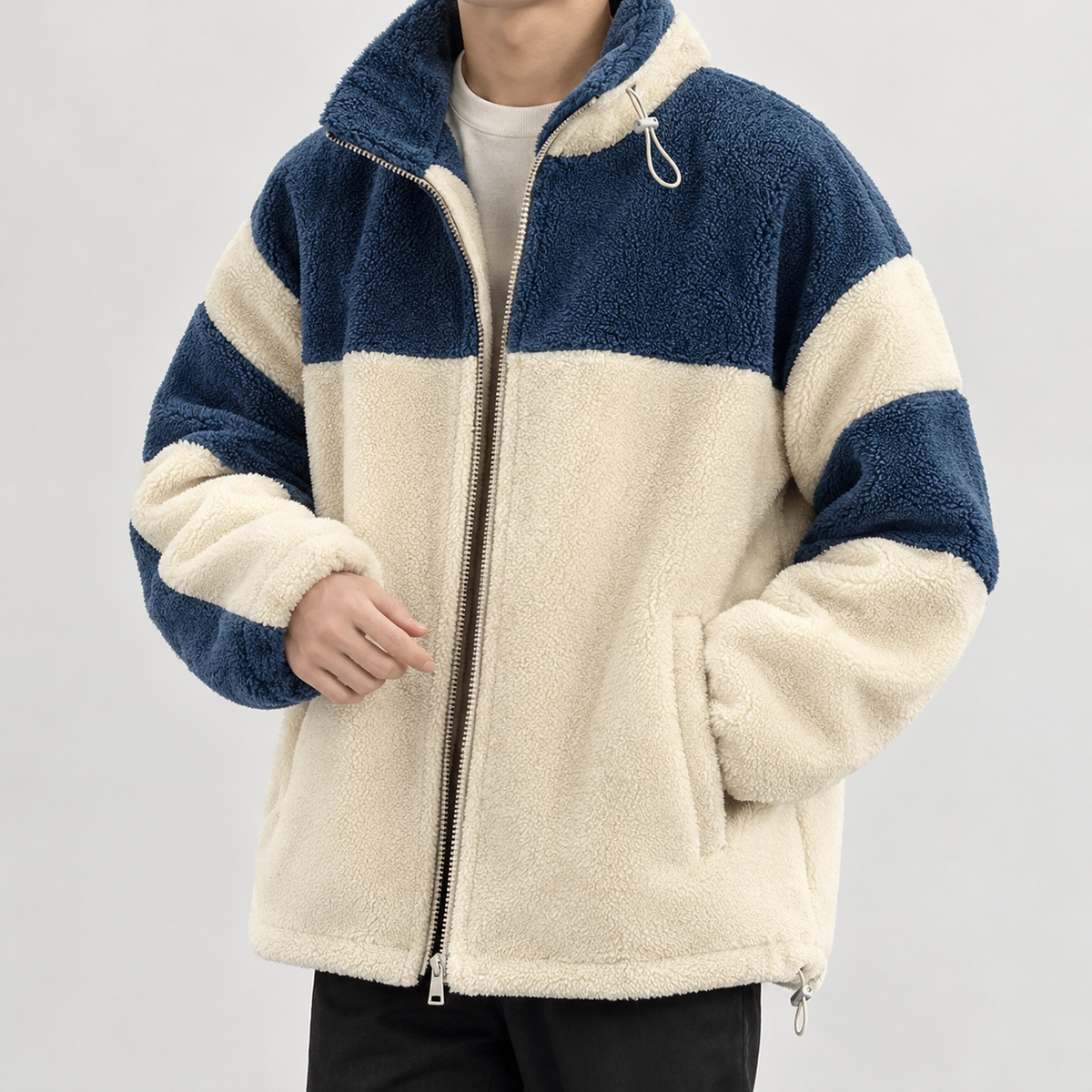 Albert Colorblock Fleece Jacket - Off White