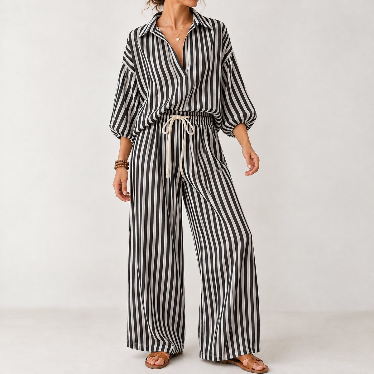 Elva Wide Leg Set - Black