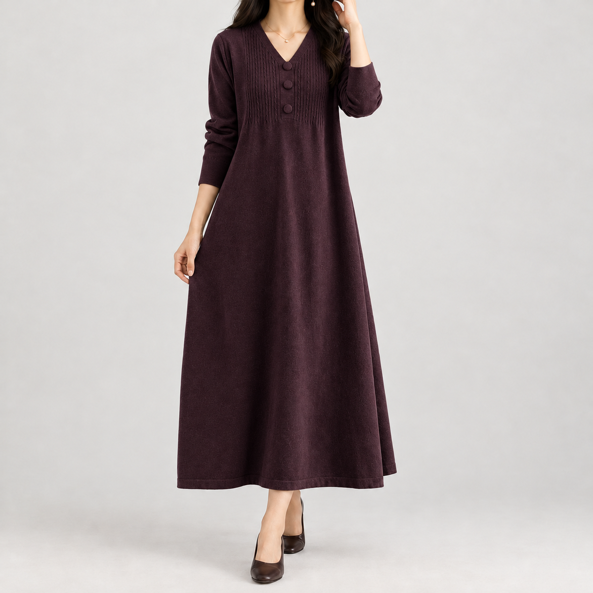 Gertraud A Line Dress - Purple