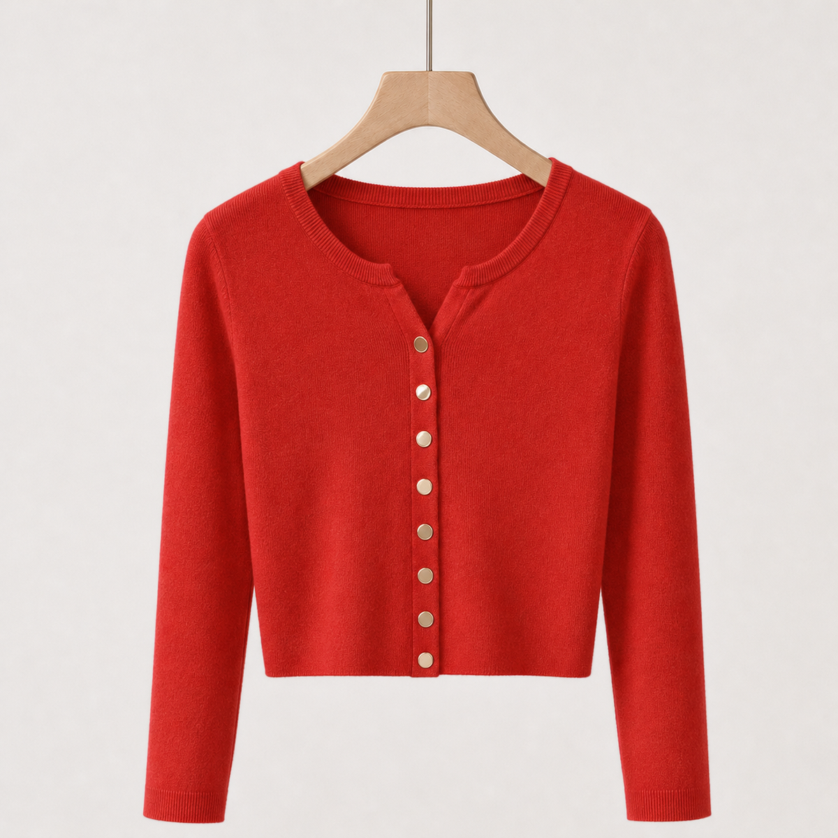 Marcos Button Front Cardigan - Red