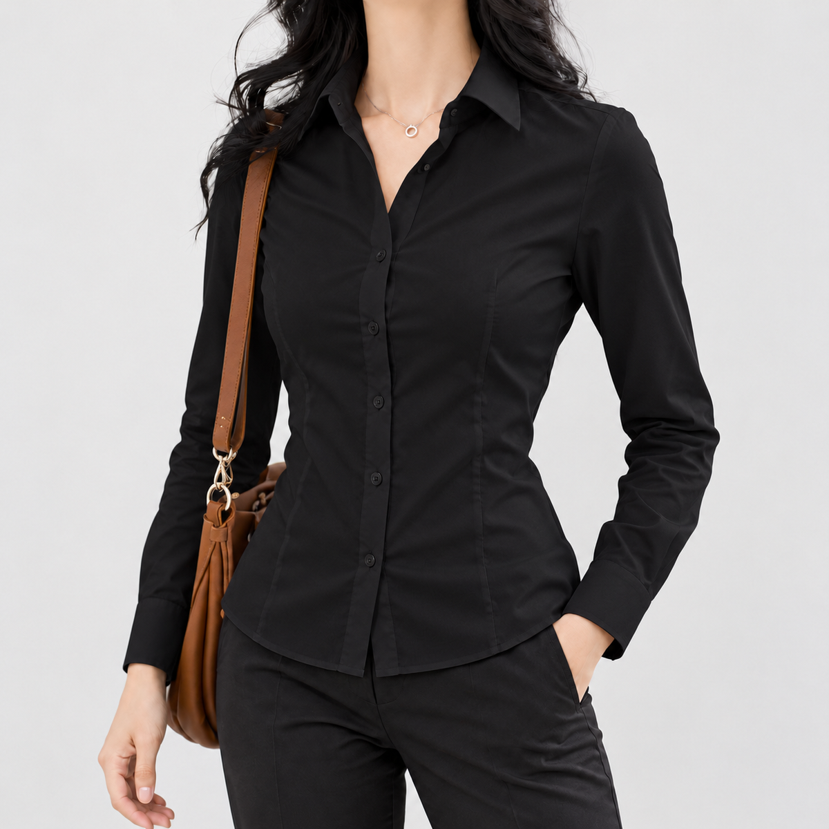Jocasta Fitted Shirt - Black