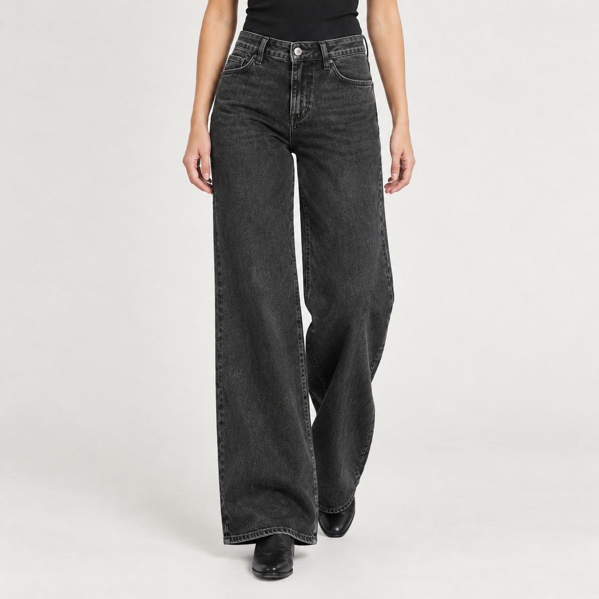 Aurane Wide Leg Jeans - Black