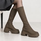 Mathea Lug Sole Boots - Khaki
