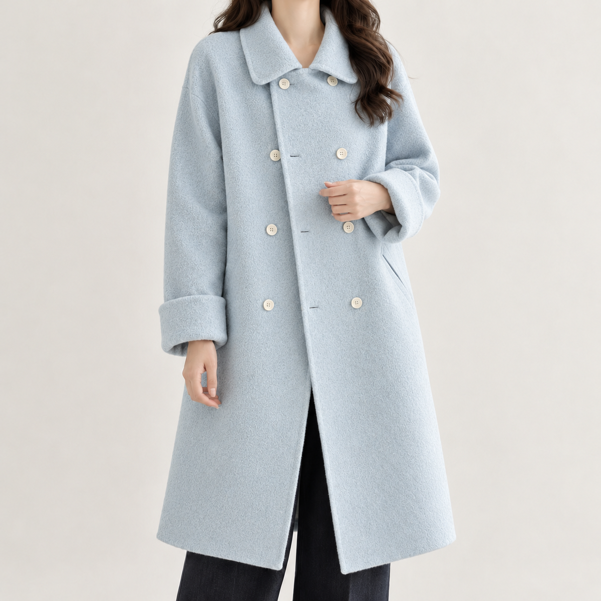 Lys Double Breasted Coat - Blue