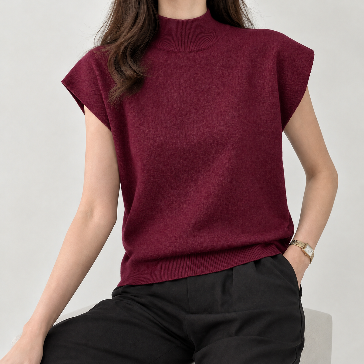 Elettra Mock Neck Top - Shenghong