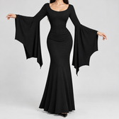 Aoife Fishtail Dress - Black