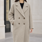 Johanna Double Breasted Wool Coat - Deep Oats