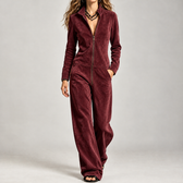 Borgny Wide Leg Jumpsuit - Wine Red