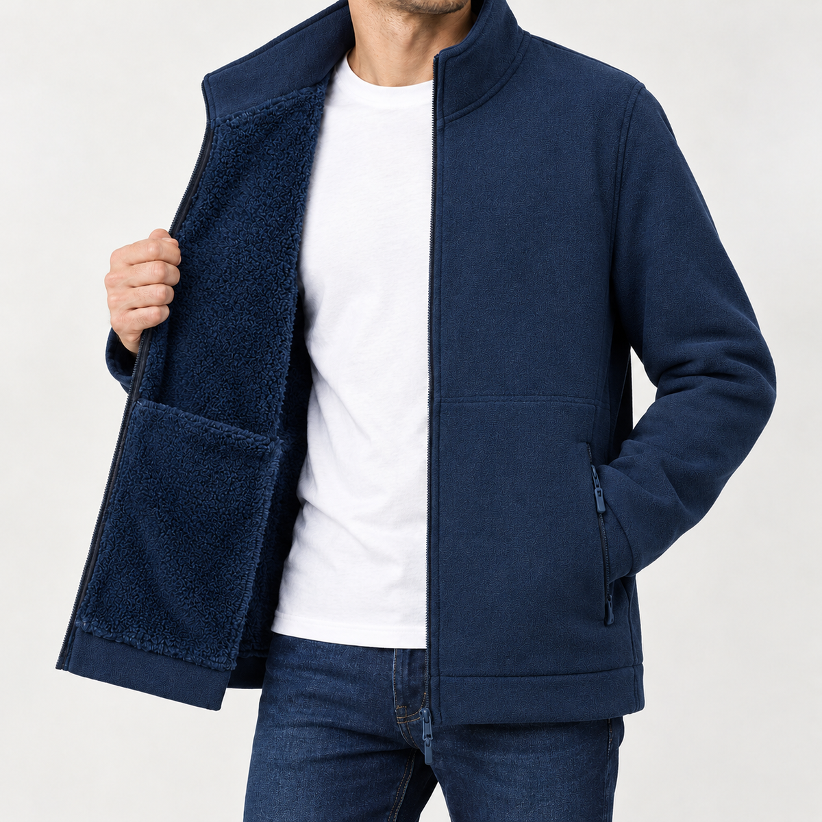 Jeremy Fleece Lined Jacket - Dark Blue
