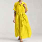 Cremilde Pintuck Maxi Dress - Yellow